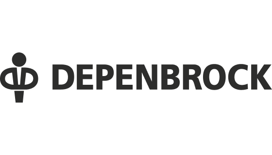 Logo von Depenbrock mit abstraktem Symbol und schwarzem Schriftzug
